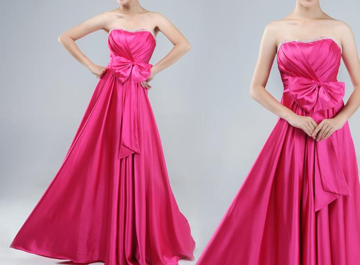 5elegant Sheath Brush Train strapless Wedding Dresses Beading Silk Chiffon for Bride ms843.jpg
