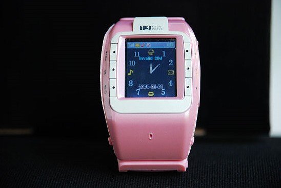 Pink 2" TFT Touch screen Watch Mobile Phone With Bluetooth,Email,WiFi,FM