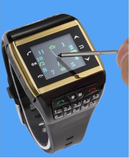 Black 2" TFT touch screen Watch Mobilephone With Bluetooth,Email,WiFi,FM