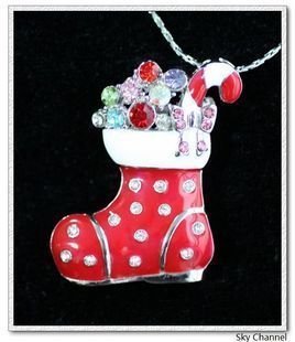 16G Christmas Crystal Shoes Pendant U Disk