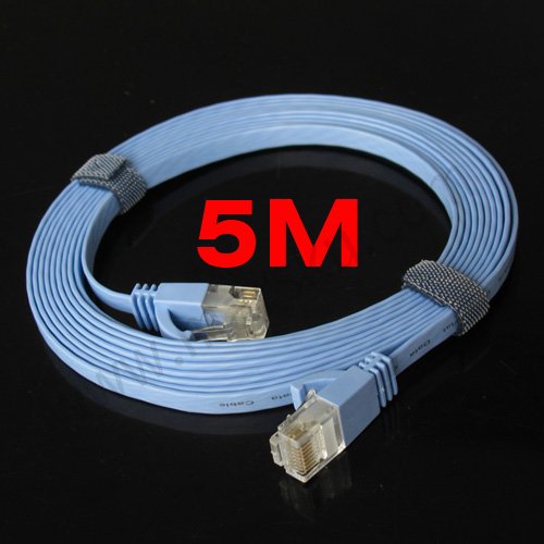 10 X New Flat 5M 15FT Cat 6 Lan Patch Cable Ethernet V1057