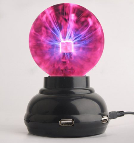 USB Plasma Ball with USB Hub 4 Ports, USB Gadget, USB Light