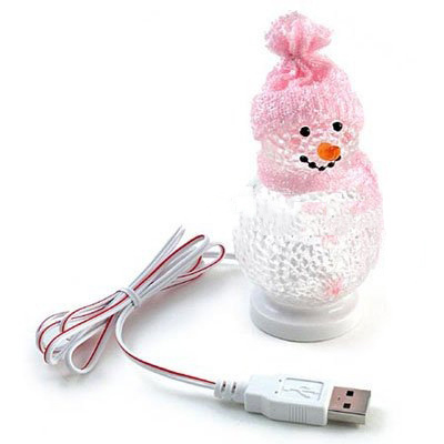 7-color LED USB Snowman For Christmas Gift