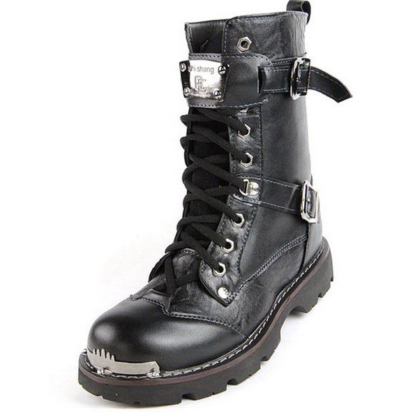 Fall / Winter Men's Casual Rider High Military Boots Black Shoes