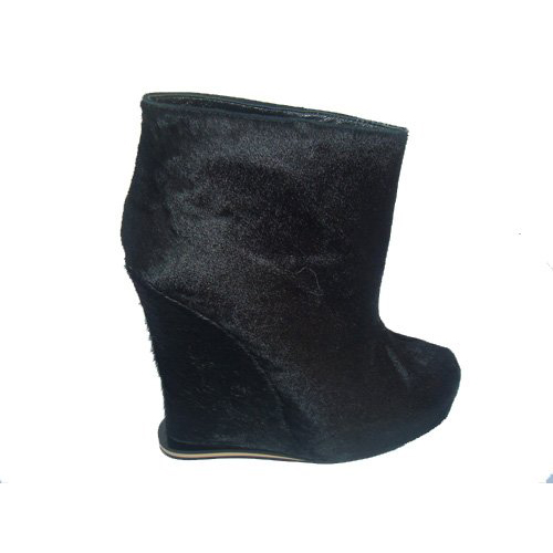 New Arrival Black Suede Wedge Ankle Boots