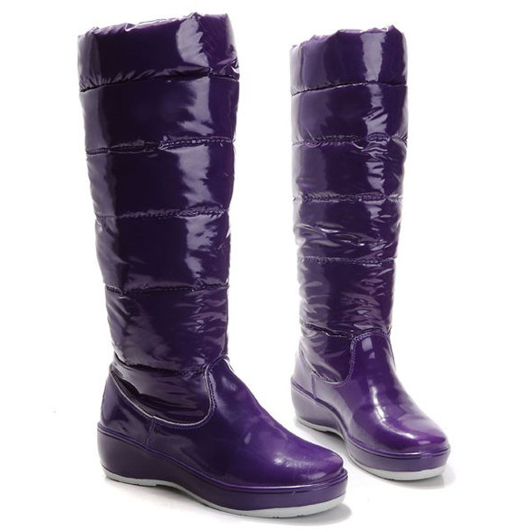 Purple Leather & Cotton With Stripes Women's Ankle Boots