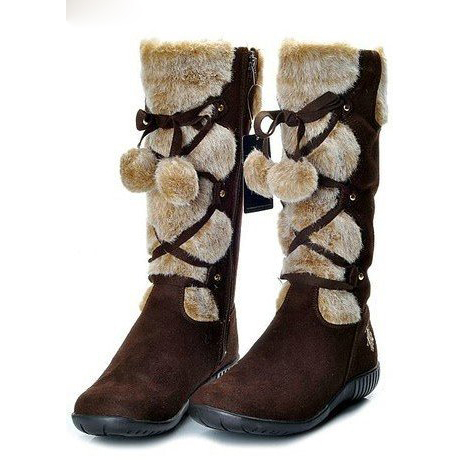 Women's Brand New Wool Pure Sheepskin Knee Snow Boots