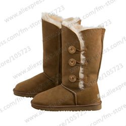 Lady's Brand New Genuine Australia Sheepskin Fashion Design Snow Boots