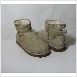 Sand Color Winter Boots, Sheepskin Boots, Ladies' Short Boots