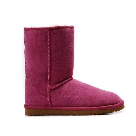Red Flat Botttom Fur & Leather Snow Boots