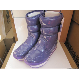 Purple PU & Rubber With Button Thigh-High Boots
