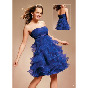 Empire Organza Strapless Knee-length Cocktail Dresses