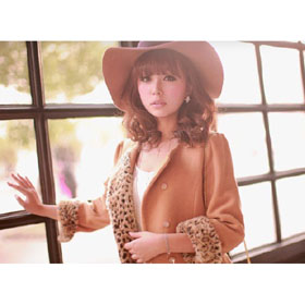 Women 50% New Wool Winter Coat Longan Cultivation Color Leopard