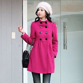 Women's Wool Cashmere Long Winter Jacket Double-breasted Coat