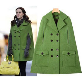 Womens Ladies Wool Coat Gossip Girl Celebrity Cape Dress Sleeveless Trench Coat