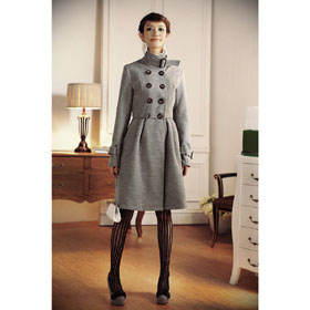 Women's Wool Cashmere Coat Outerwear Sexy Long Dress Winter Clothes Trench Coat Overcoat