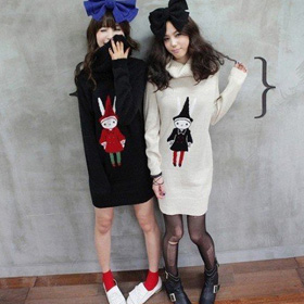 Ladies' Lovely Long Knitted Pullover Christmas Sweater