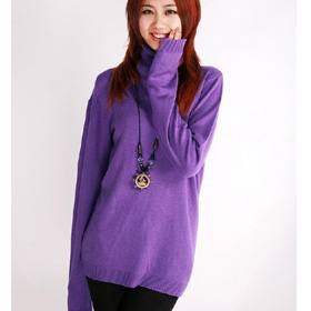 Fashion 100% Cotton Designer Lady Long Warm Sweater Knitted Pullover Sweater