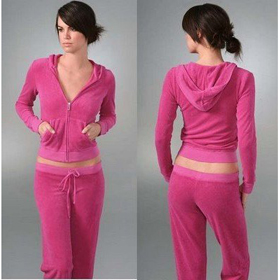 Woman's Solid Color Velour Purity Breathable Sports Tracksuit