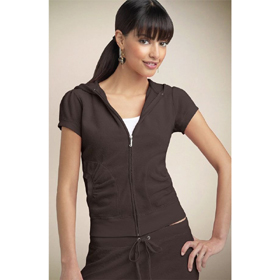 Brand New Ladies' Hoodies Snap-Pocket Cotton Printed Design Velour Tracksuit