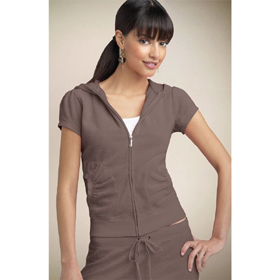 Brand New Ladies' Hoodies Snap-Pocket Cotton Printed Design Velour Tracksuit