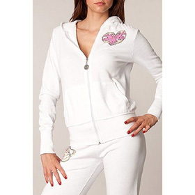 White Embroidered Ankn Royalty Suit Couture Designer Fleece Hoody Tracksuit Jacket Coat