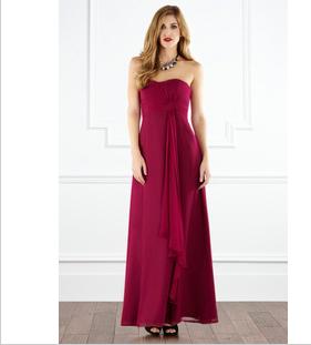 Tulle Strapless Neckline Satin Band With Beads On A Line Semi-cathedral Train Plus Size Bridesmaid Dress