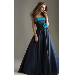A line Strapless Sash Court Floor Length Tulle Satin Wedding Dresses Party Dress Cocktail Dress Evening Dress