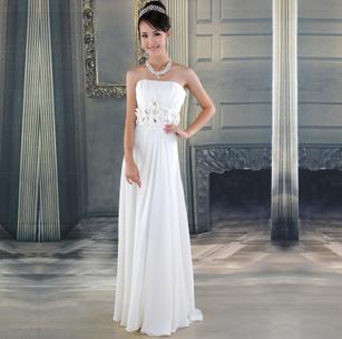 Simple Chiffon Sleeveless Fashion Bridal Gown Bridesmaid Wedding Dresses