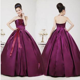 Satin Chiffon Floor-length Elegant Bridesmaid Bridal Gown Wedding Dresses