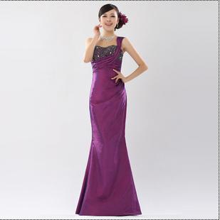 Mermaid One Shoulder Floor-length Silk Bridal Gown Bridesmaid Wedding Dresses