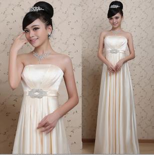 Latest Gorgeous Strapless Satin Ankle Length Bridesmaid Dress / Bridesmaid Gown / Evening Dress