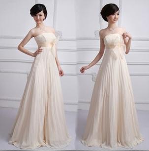 A-Line / Princess Strapless Ankle-length Chapel Train Satin Wedding Dress