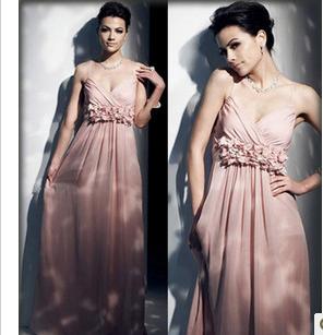 Gorgeous Pink V-neck Wedding Dress Wedding Gown Bridal Dress