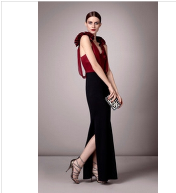 Free shipping Fashionable Chiffon Flower Straps Floor-length Wedding Gown Dress / Bridesmaid Dress