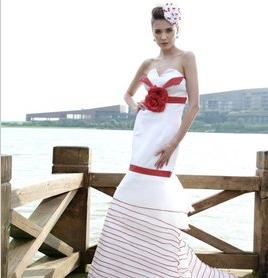 Gorgeous Custom-made Strapless Trumpet / Mermaid Ankle-length Wedding Dress Wedding Gown Bridal Dress