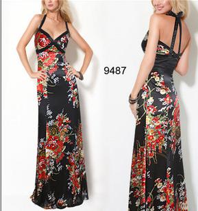 Vintage Look Red Orange Evening Formal Wear