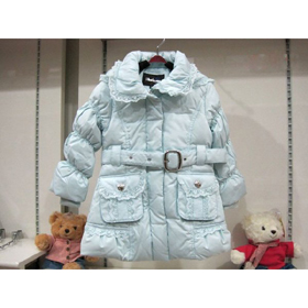 Children's Windproof Duck Feather Light Blue Winter Jackets