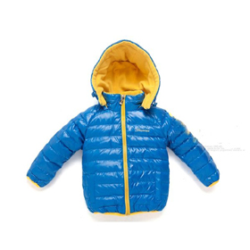 Children's Bust Removable Cap Windproof Duck Feather Royal Blue Down Jacket