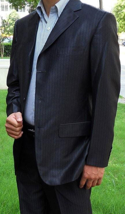 Vertical Stripes With Three Buttons Long Sleeve Men's Suits