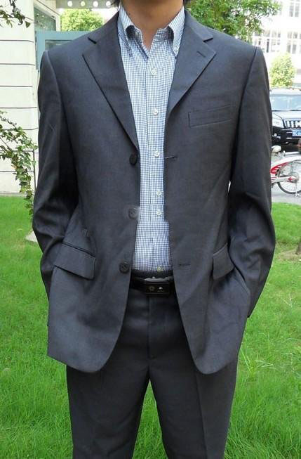 Black With Three Buttons V-neck Men's Suits