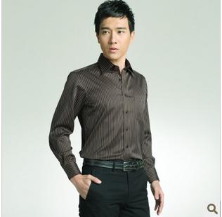 Brown With Buttons Cotton & Polyester Men's Shirts