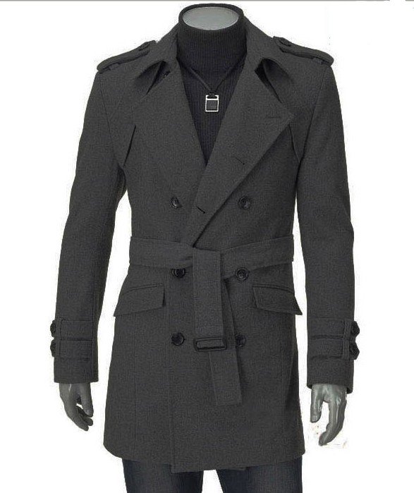 Men's Reversible Waterproof Windproof Plain Dyed Dust Coat M L XL XXL