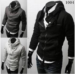 XL XXL P13 Men's Black Brown Gray Jackets Slide Fastener Coat
