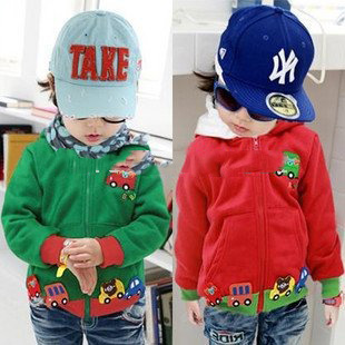 Children's Plain Dyed Pullove Lined Autumn Coat