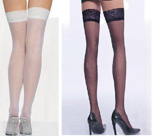 Sexy Lingerie Thigh High Stocking Black White