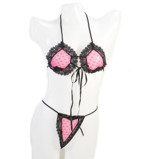 Black and Red Sheer Lacy Women Sexy Lingerie