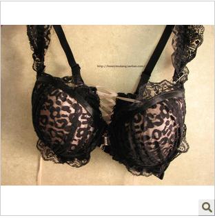 Leopard Lace W-style BRA with Underwear for Woman