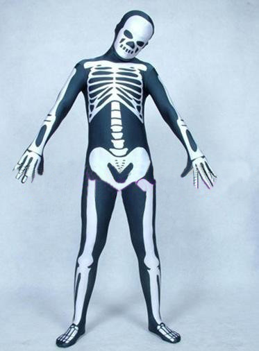 Halloweens Lycra Spandex Costumes Skeleton Free Shipping