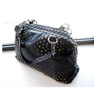 Women's Black Casual Leather Handbag Shoulder Messenger Bag